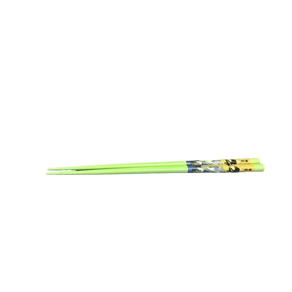 Genji Japanese Chopsticks Wooden Sliding Case Green Character Design Reusable